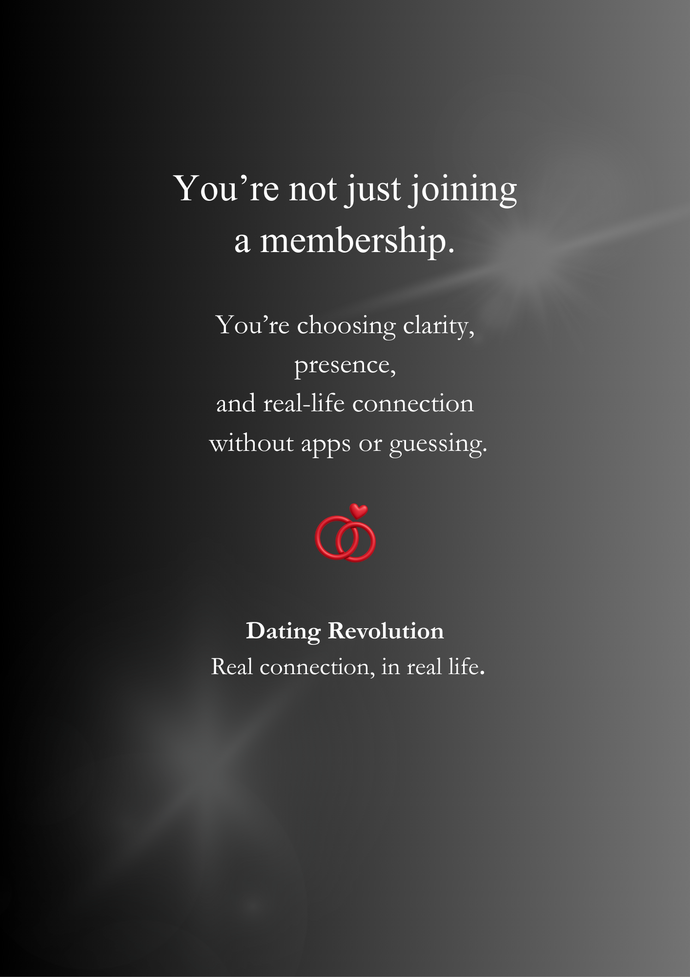 Dating Revolution ring for singles